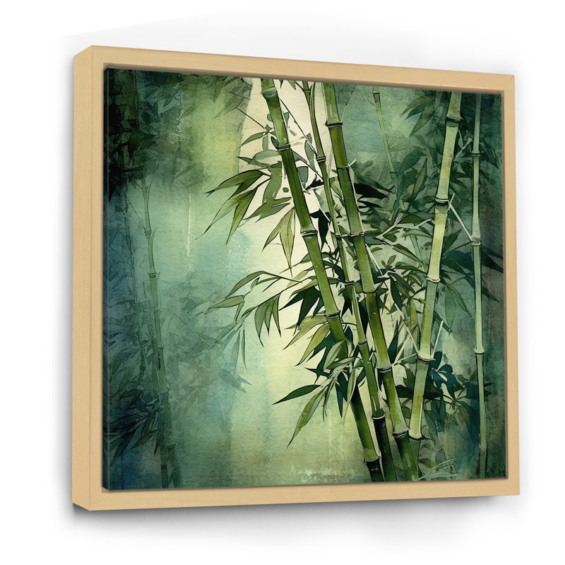 «Bamboo Forest Intesed Field I», art mural sur toile de bambou_106663, H 24 po x l 24 po, Cadre naturel flottant