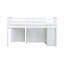 Lit mezzanine simple avec système d'armoire de couleur blanche et efficace - Armoire, tiroir, tablette, bureau
