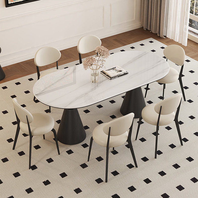 French rock dining table and chair combination