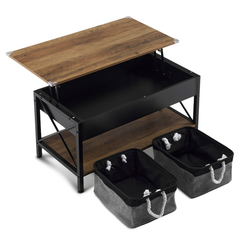 Table basse 36,02 po, Brun, Noir