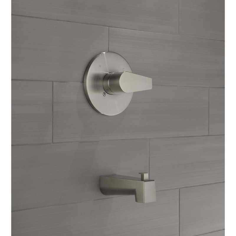 Xander Shower Valve Trim Kit with Tub Spout Diverter, Stainless