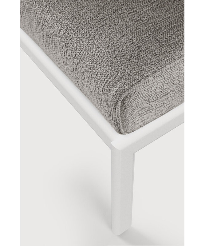 Jack Rectangle Outdoor Teak Ottoman Patio Ottoman, Mocha, White