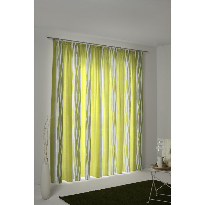 Brecken Room Darkening Curtain Single Panel, 145cm Width x 245cm Drop, Green