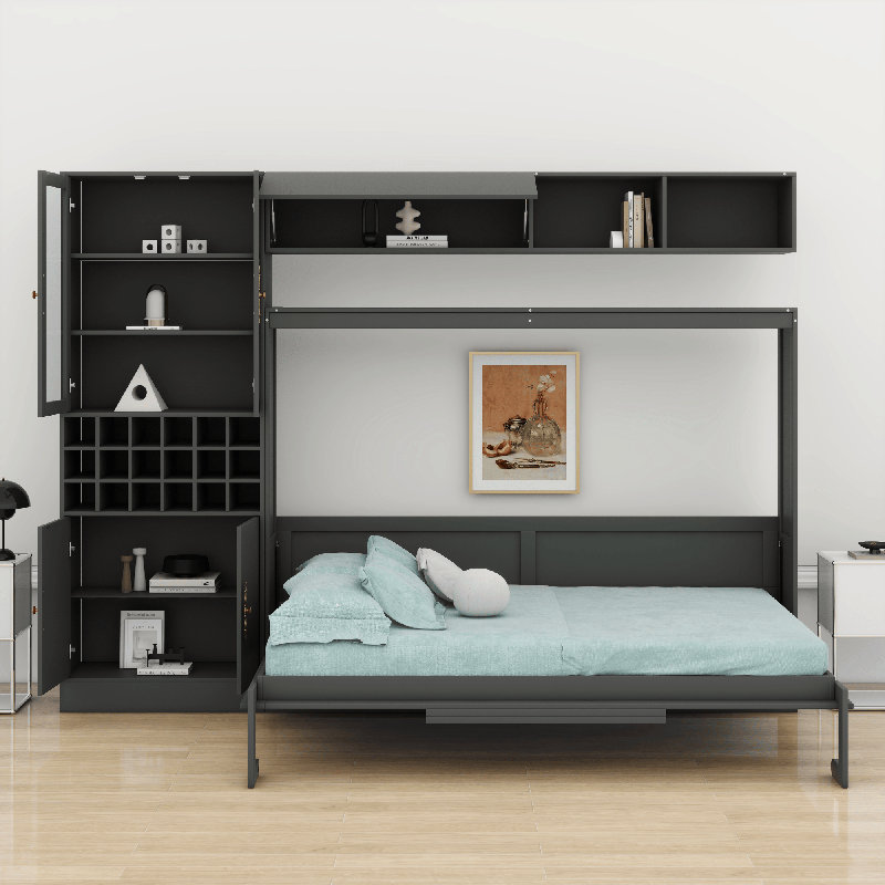 Lit escamotable avec canapé Murphy, Gris