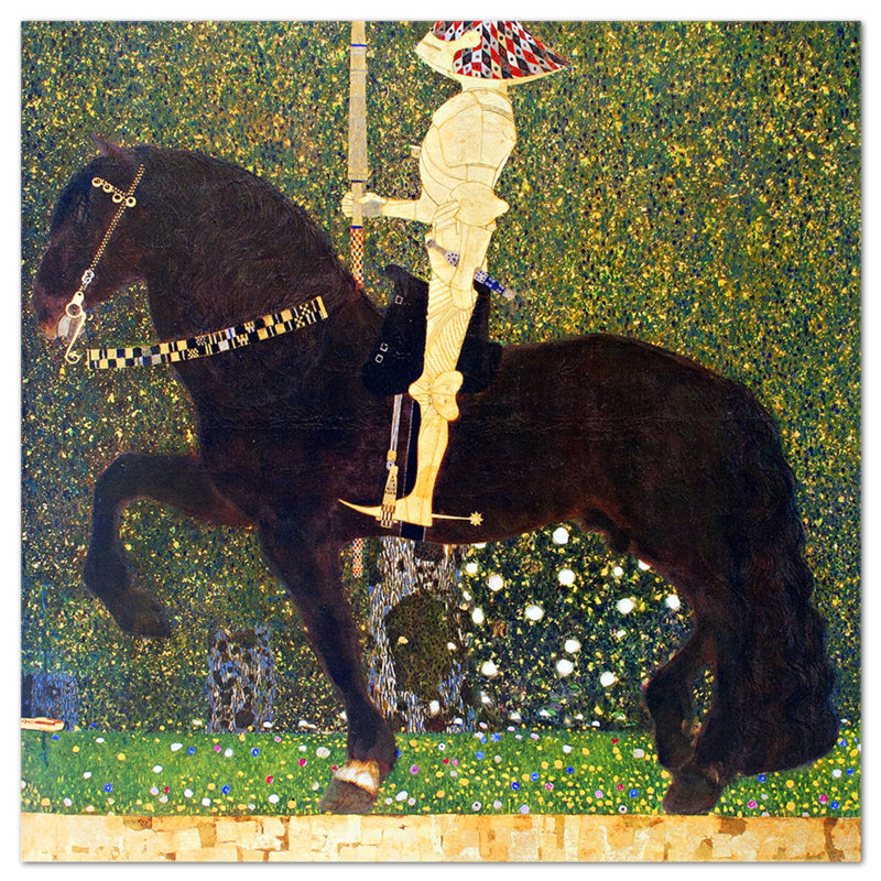 The Golden Knight by Gustav Klimt - No Frame Painting on Plastic / Acrylic, 65cm H x 65cm W