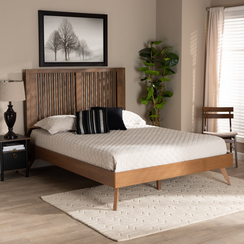 Lit plateforme en bois de noyer cendré Crawley Yorkshire, Double