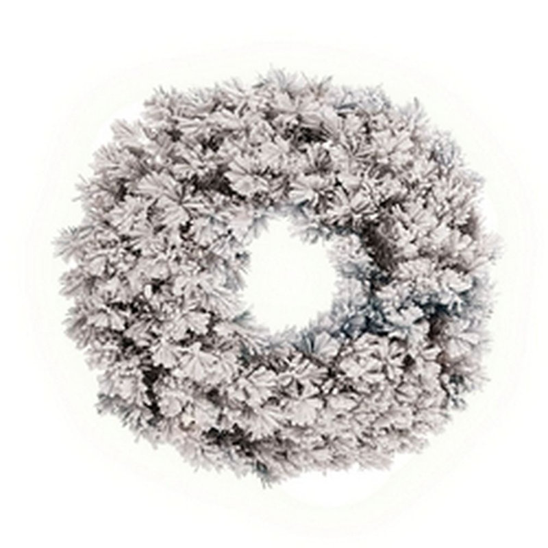 Couronne de pin floquée blanche 30 po