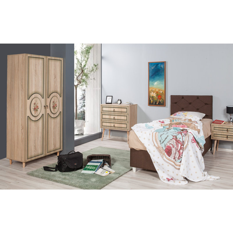 Kenna Armoire, Black/Oak