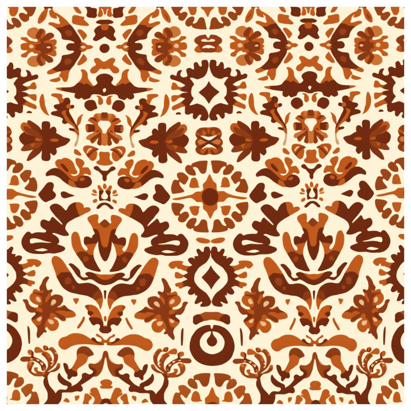 Brown Ornamental Pattern Double Sided Throw Pillows, 26 x 26 inches