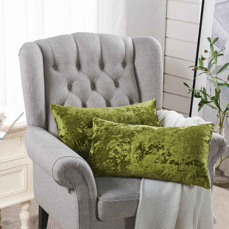 Housse de coussin lombaire en velours froissé, Avocat