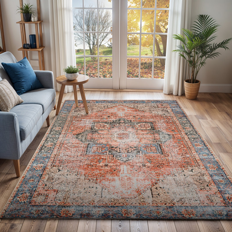 Machine Washable Traditionnal Boho Brown Tan Ivory Area Rug, Rectangle 160 x 220 cm