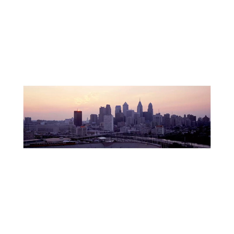 Sunrise Philadelphia PA USA - Wrapped Canvas Panoramic Print, 30.48 cm H x 91.44 cm W x 1.91 cm D