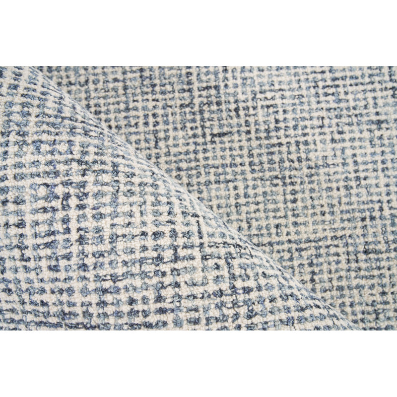 Caprice Wool Geometric Area Rug in Dark Blue, Rectangle 10' x 14'