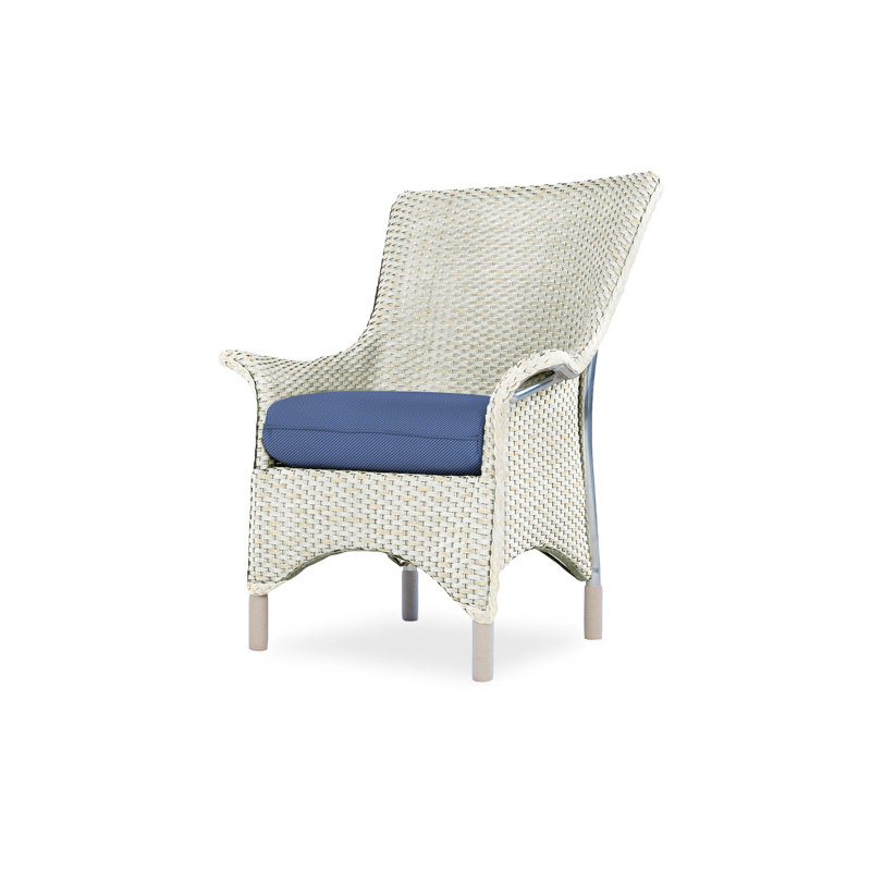 Mandalay Outdoor Dining Armchair, Linen, Flagship Lapis Sunbrella®