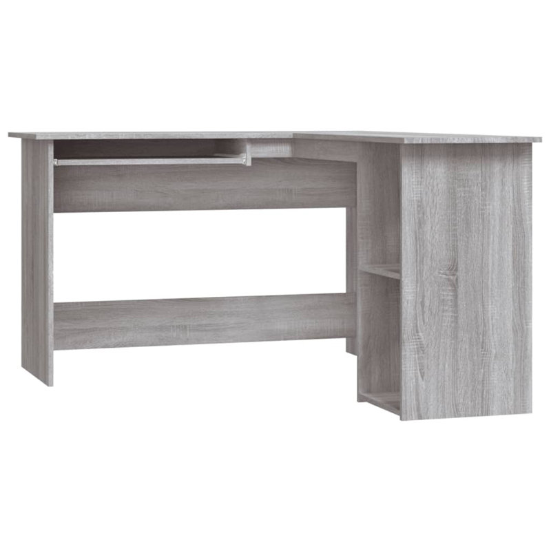 Corliss Corner Desk Computer Desk Study L-shaped Desk Table Engineered Wood, Grey Sonoma