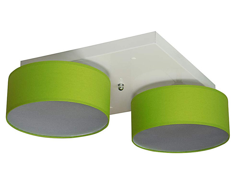 Pulley Fabric Semi Flush Mount, Green