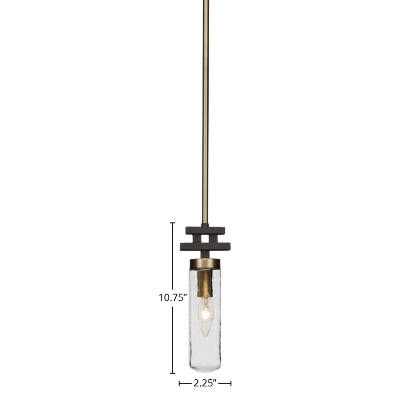 Mini-luminaire suspendu Salinda, Bulle transparente, Espresso / laiton
