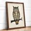 Eagle Owl on Branch Japandi - Framed Print-1847244976-1847244977