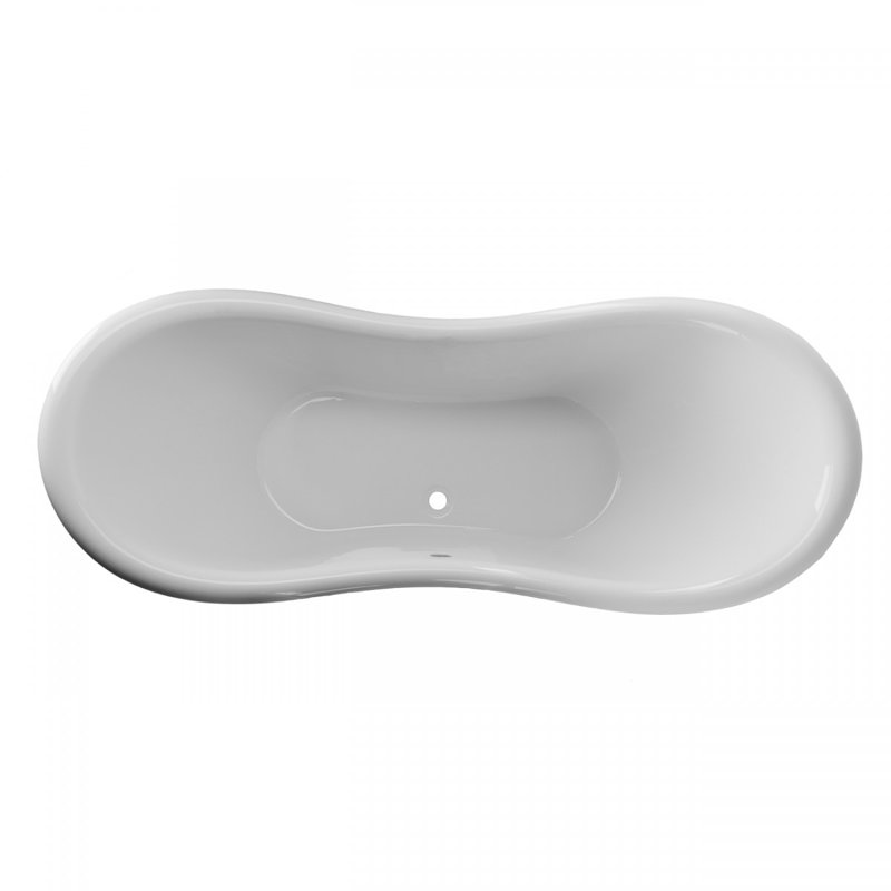 Victoria 68.75'' x 28.5'' Freestanding Soaking Acrylic Bathtub, White Feet