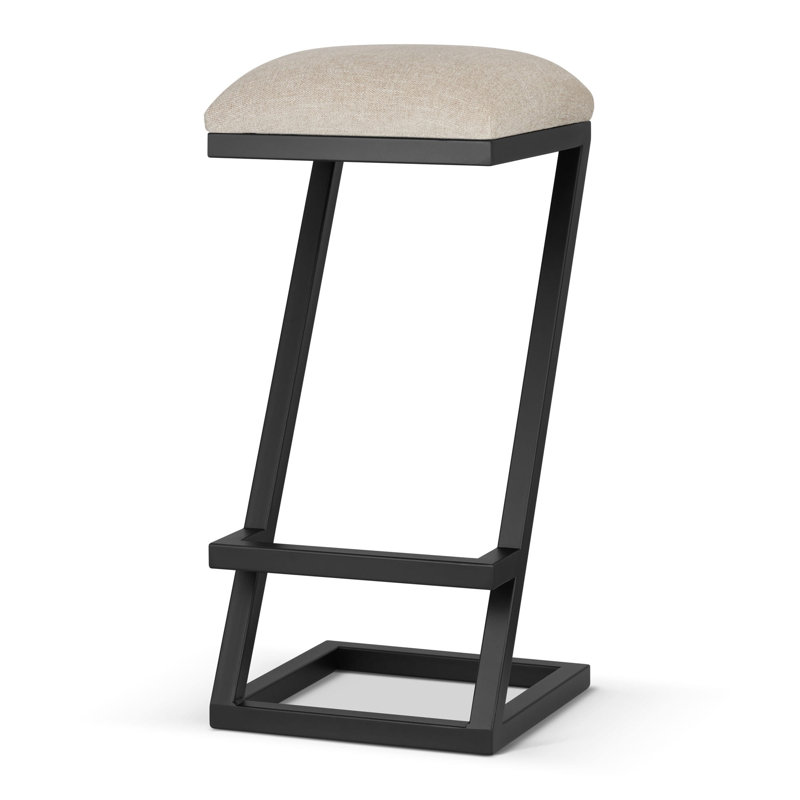 Maliyha Upholstered Counter Stool with Metal Frame
