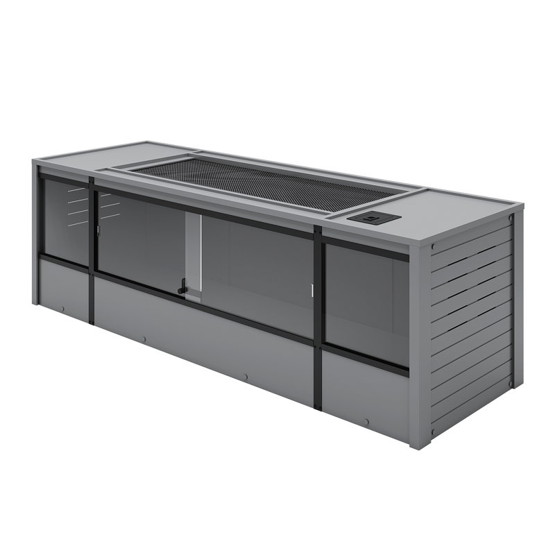 Terrarium Deneishia Jumbo Reptile Lounge avec accès frontal, Gris, 112 gallons - H 22,8 po x l 72 po x P 24 po