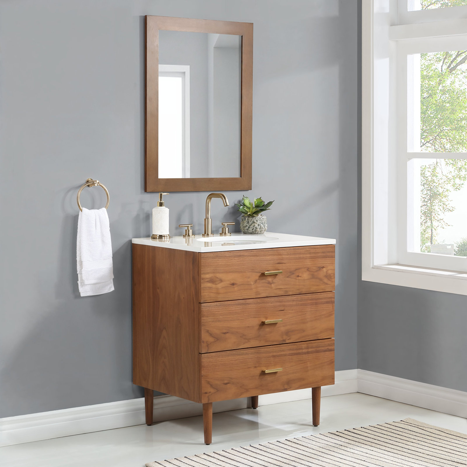 Dondi 30" Walnut Single Bathroom Vanity