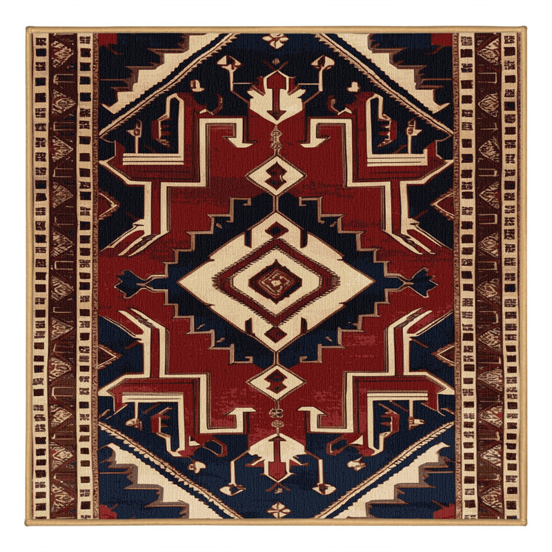 Tapis brun lavable à la machine, Carré 5 pi