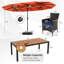 Ensemble de 11 chaises de patio en osier avec parasol double face et 8 chaises empilables-240306076-240306077