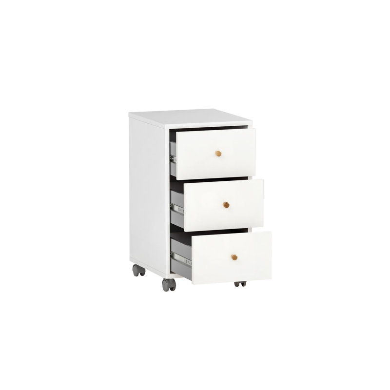 Keyarie 32.6cm Wide 3 -Drawer Mobile File Cabinet, White