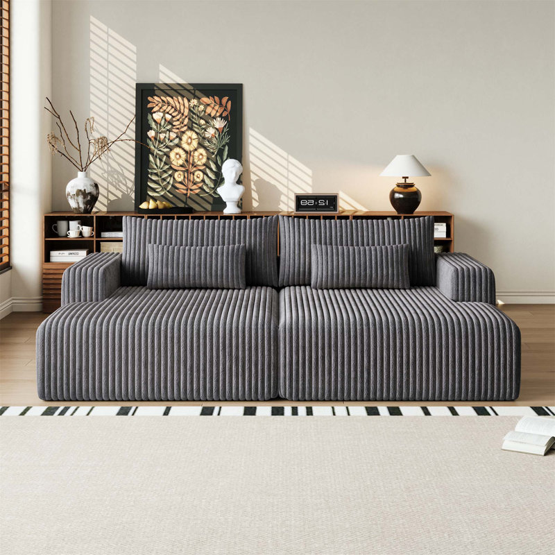 Comfortable Oversized Sectional Sofa with Reclining Feature for Relaxation, Gray