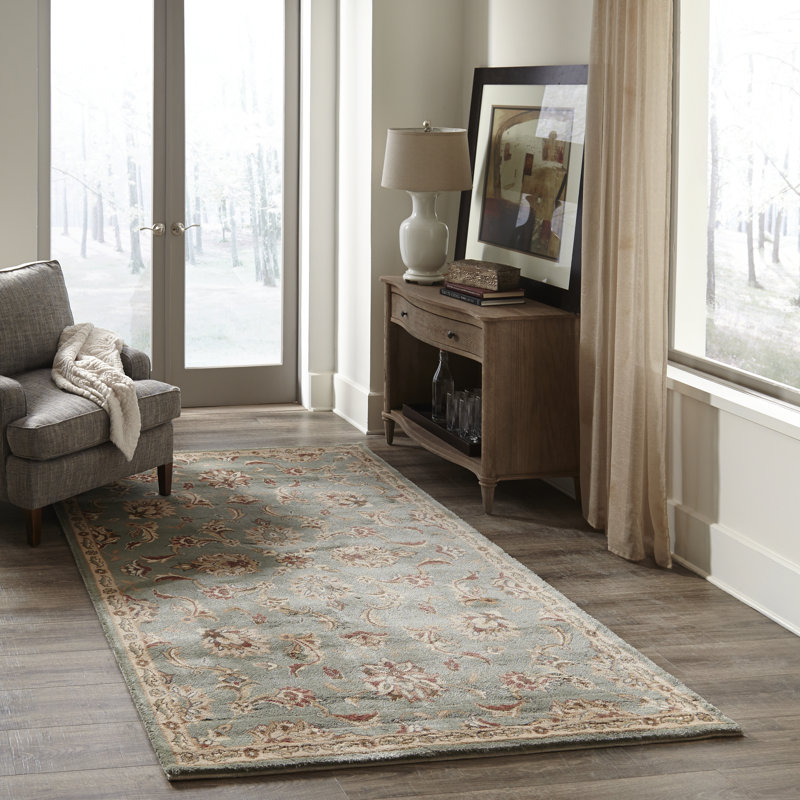 Tapis tissé à la machine sauge Edley, Tapis de couloir 2 pi 3 po x 7 pi 6 po