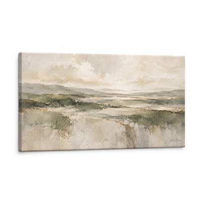 Tableau panoramique sur toile tendue « Reflets dans une prairie d'oliviers »