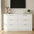 Six-Drawer Double-Row Chest of Drawers, Modern Style White Textured Chest-292484317