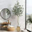 Arbre d'eucalyptus artificiel - Fausse feuille d'argent en pot de paille pour la maison et le bureau-335199957-335199962