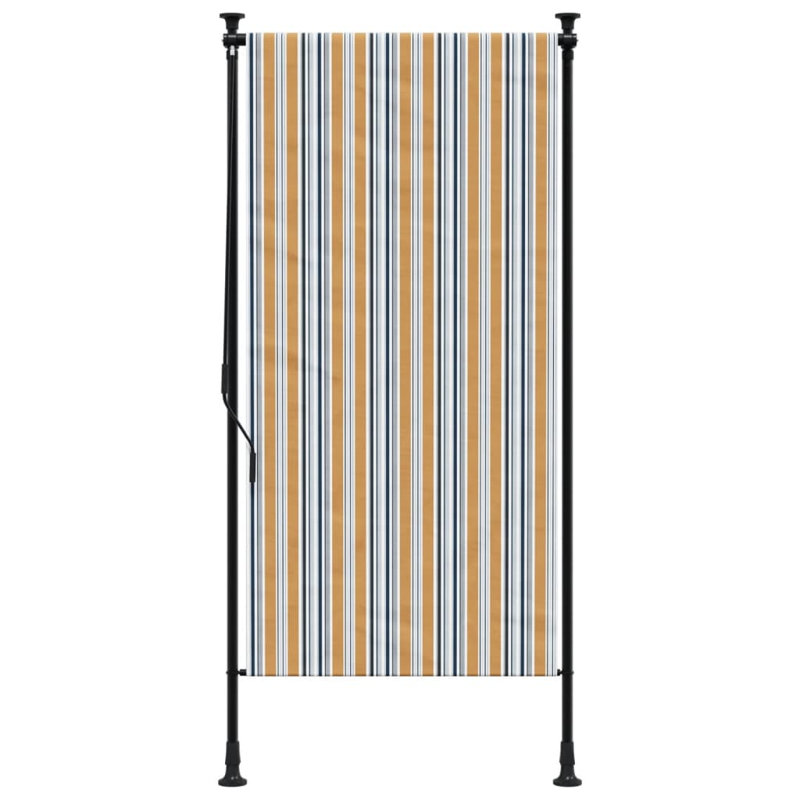 vidaXL Outdoor Roller Blind Yellow and White Fabric and Steel, 39.4" W x 106.3" L, Yellow