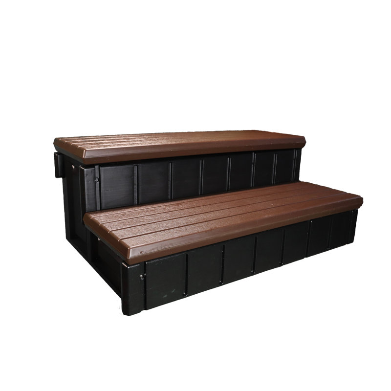 Espresso 36" Plastic Storage Spa Steps with Hidden Compartment
