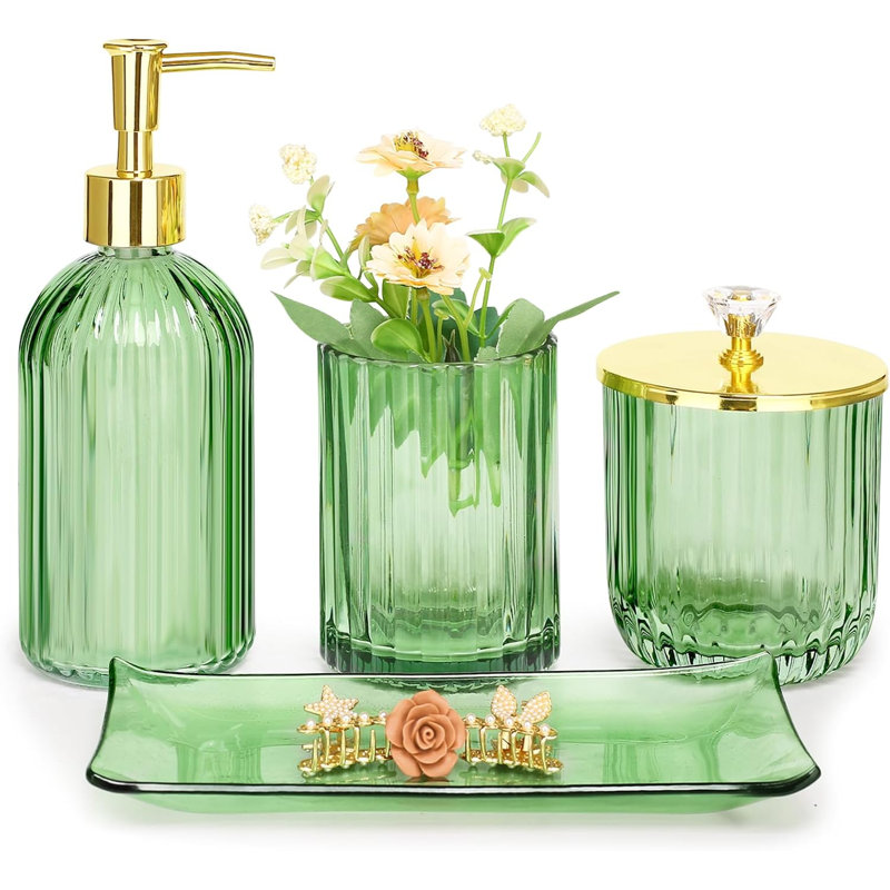 Bathroom Accessory Set, Green