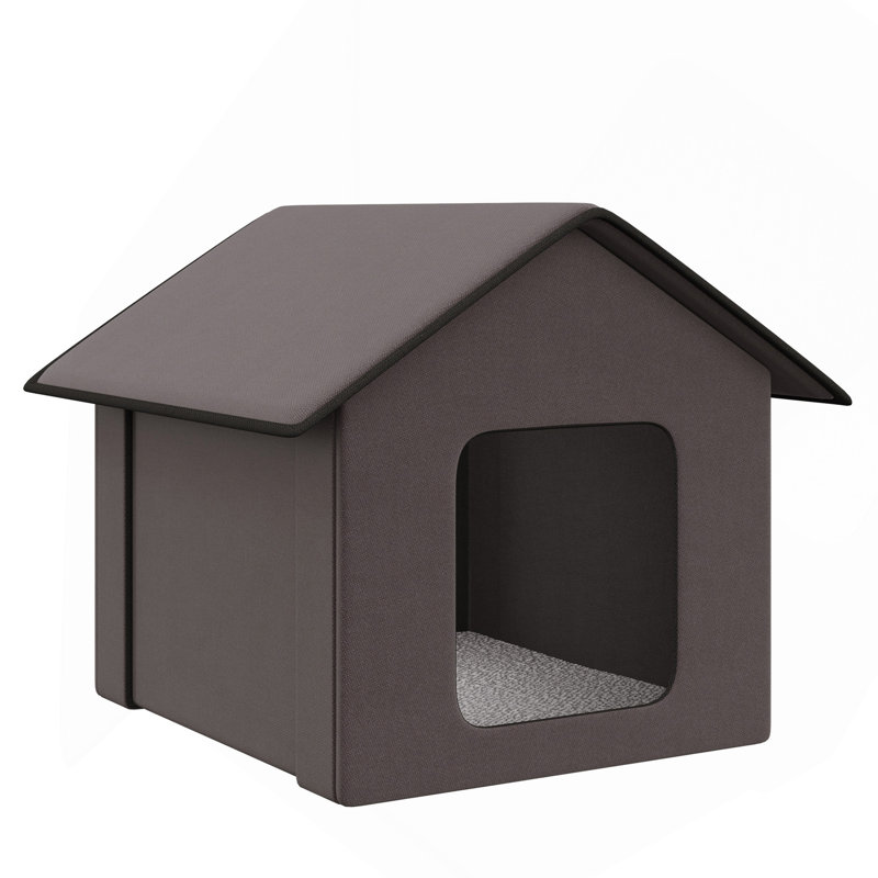 Abris chauffant pour chat pour l'extérieur et l'intérieur, abri portatif pour chat, imperméable et isolé, brun