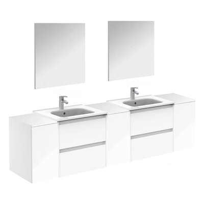 Evant 84'' Double Bathroom Vanity with Ceramic Top