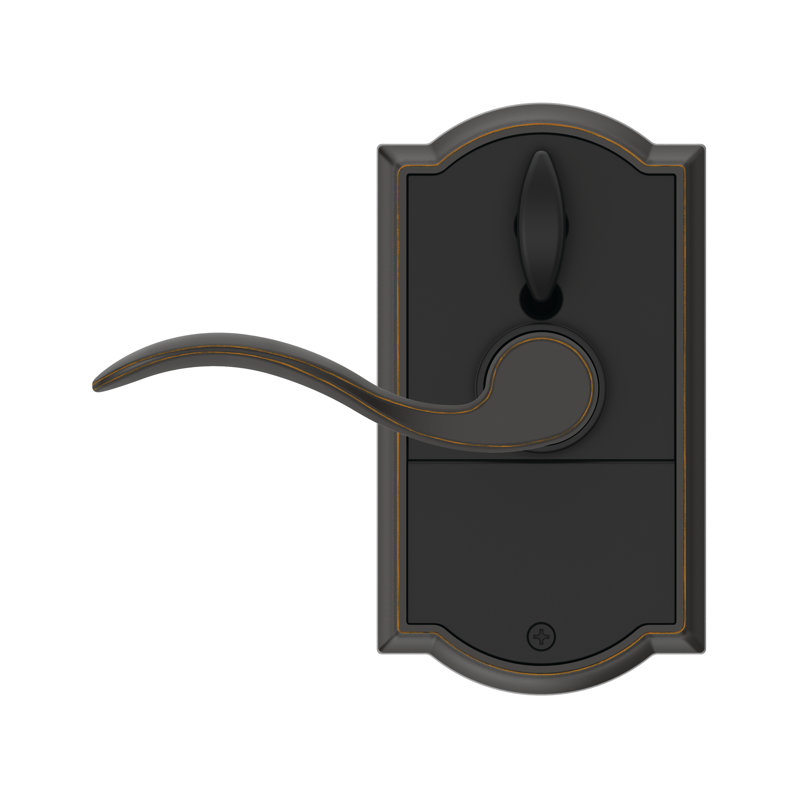 Schlage Touch Keyless Touchscreen Lever with Camelot Trim and Accent Lever, Aged Bronze