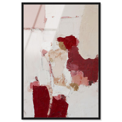 "Impasto Red II", impression murale encadrée par Art Remedy, cadre noir, 30 x 45