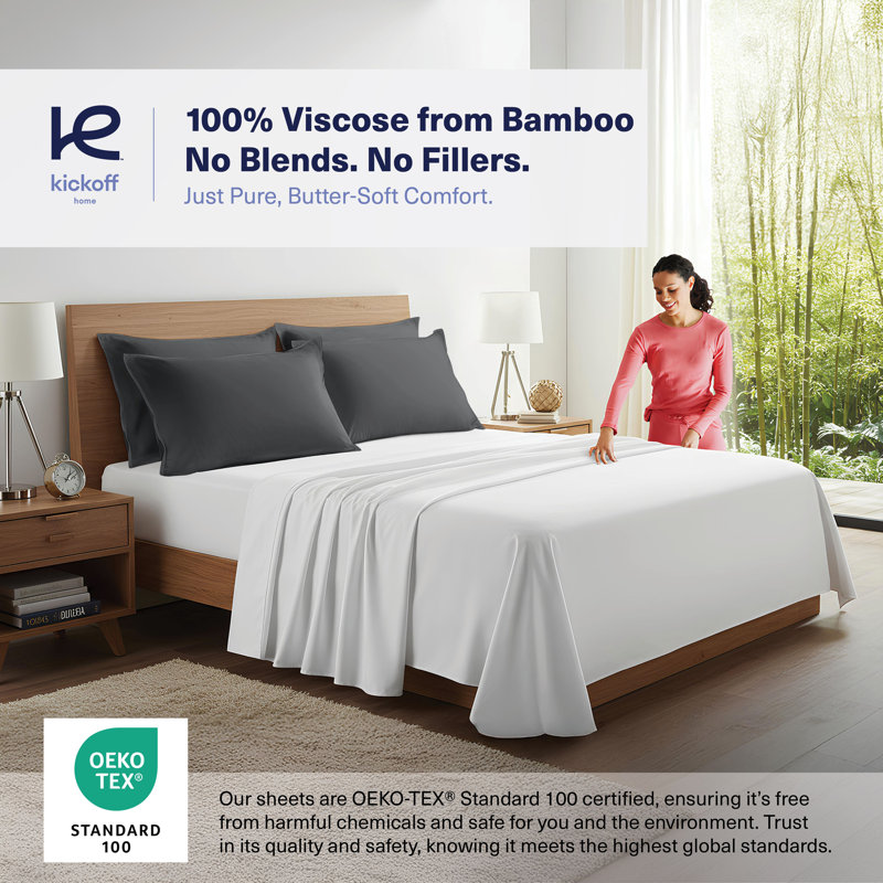 100% Viscose from Bamboo Pillowcases Only, 300 Thread Count, Hidden Zipper, Cooling Breathable, Bedding Pillow Covers for Hot Sleepers - Gift-Ready Packaging, PACK OF 2 (Pewter)