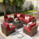 Keyala 7 Piece Rattan Sectional Seating Group with Cushions