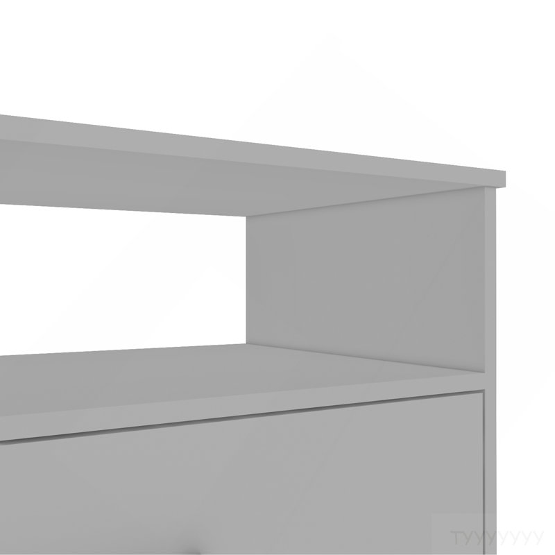 Commode, quatre tiroirs, une tablette, plateau supérieur, blanc