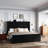 Velvet Upholstered Wingback Platform Bed-1004497204-1004497209