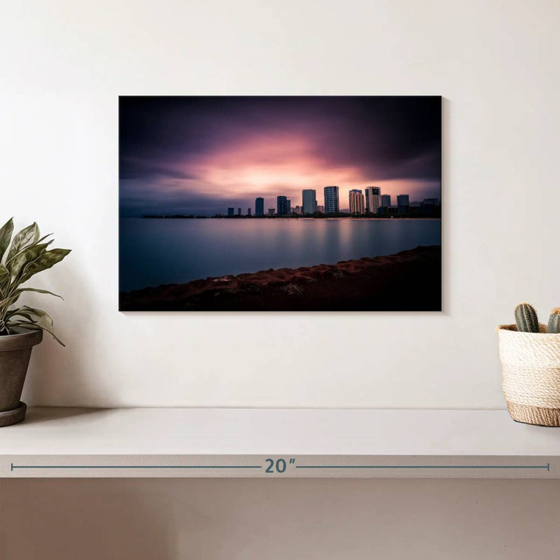 Sirecc Honolulu, coucher de soleil mauve, horizon, H 8 po x l 12 po