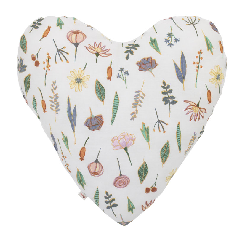 Floral Cotton Reversible Throw Pillow