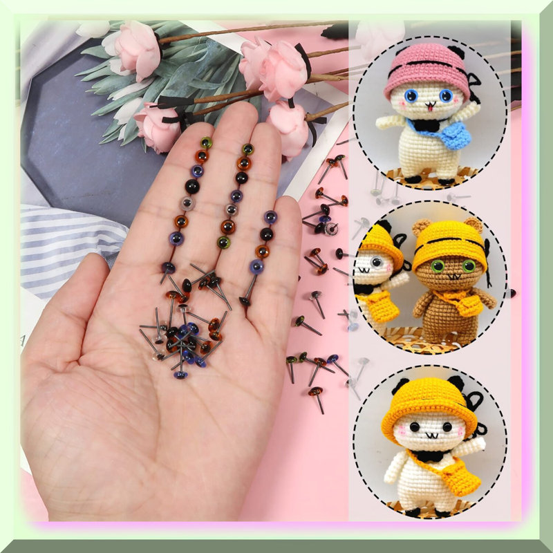 100pcs Assorted Glass Eyes for Needle Felting and Dolls