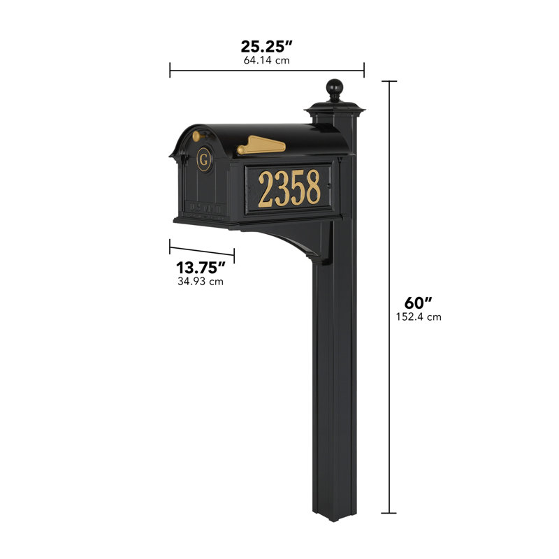 Balmoral Post Mounted Mailbox, French Bronze, Yes