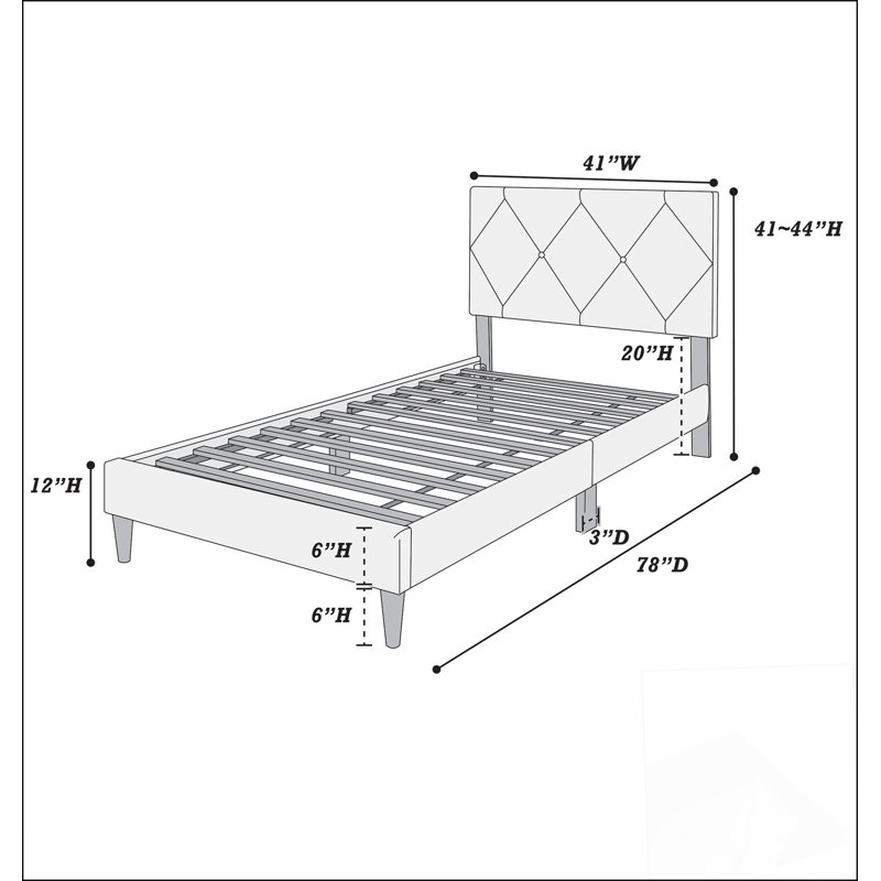 Lit simple Matériaux robustes et durables, modernes et simples, respectueux de l'environnement, faciles à installer